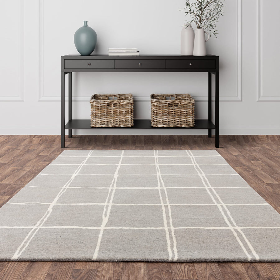 Albany Grid Grey Rug