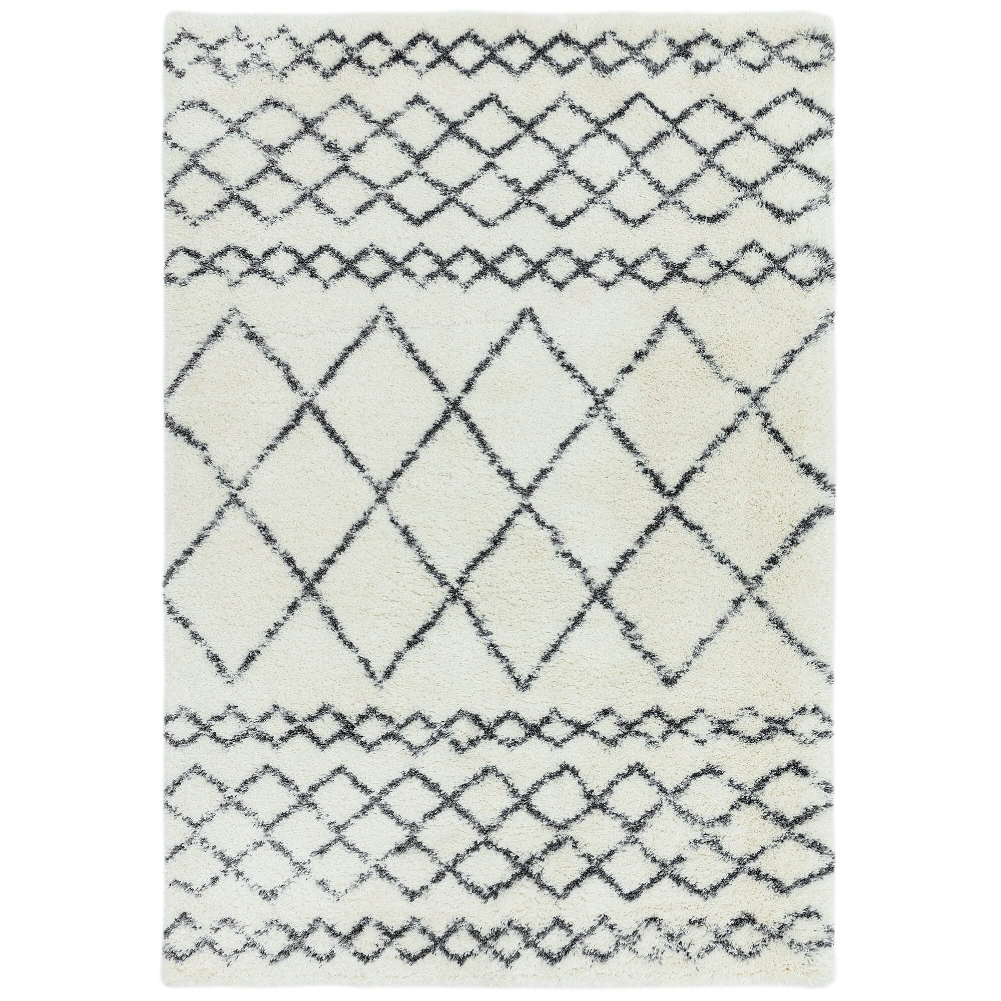 Alto Cream & Grey Moroccan Shaggy Rug AL02