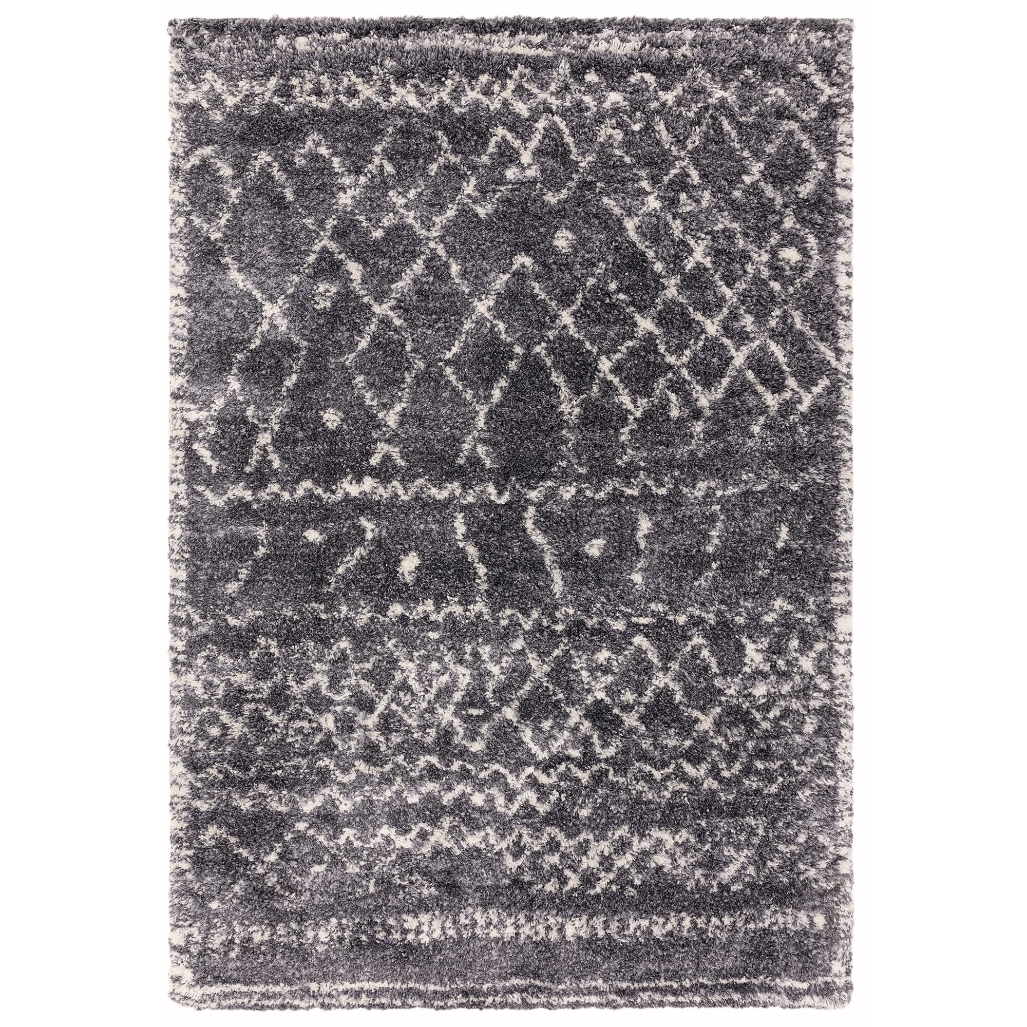 Alto Grey & Cream Moroccan Shaggy Rug AL05