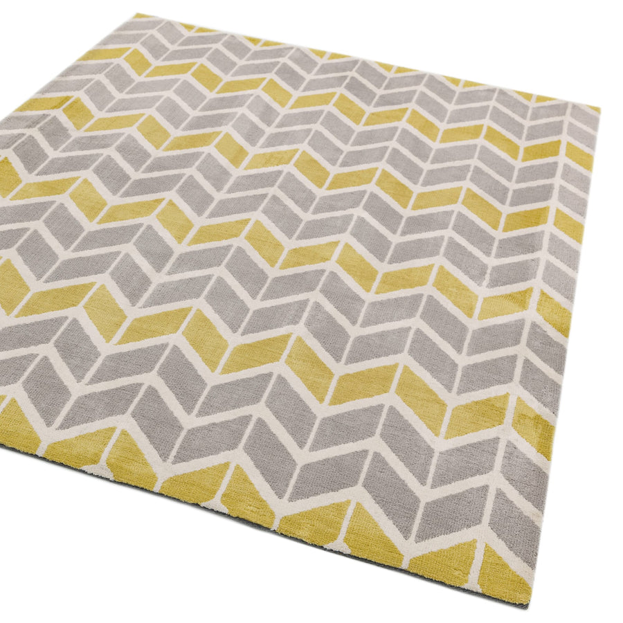 Arlo Chevron Lemon/Grey Geometric Rug AR06