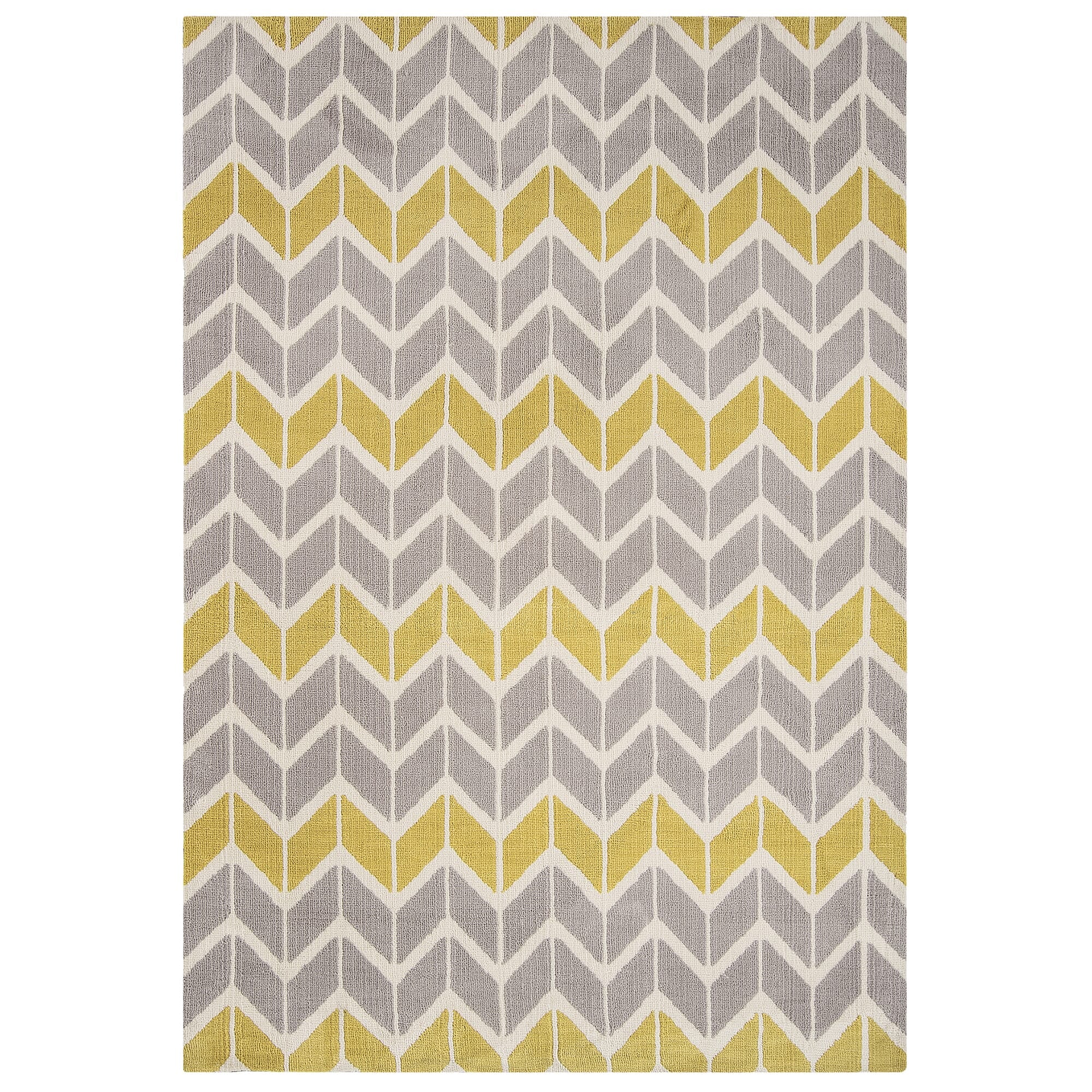 Arlo Chevron Lemon/Grey Geometric Rug AR06