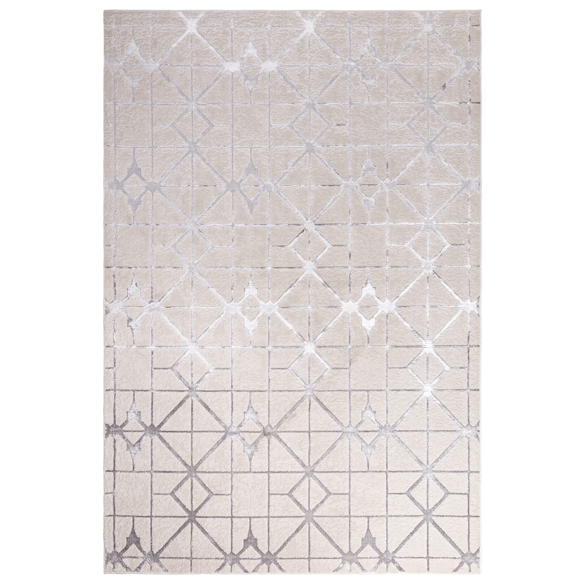 Aurora Lattice Metallic Silver Rug AU11