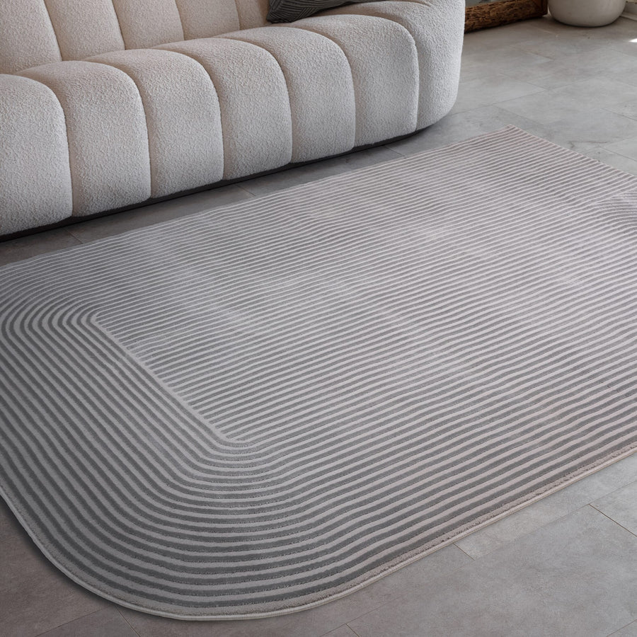 Kuza Shape Silver / Grey Rug
