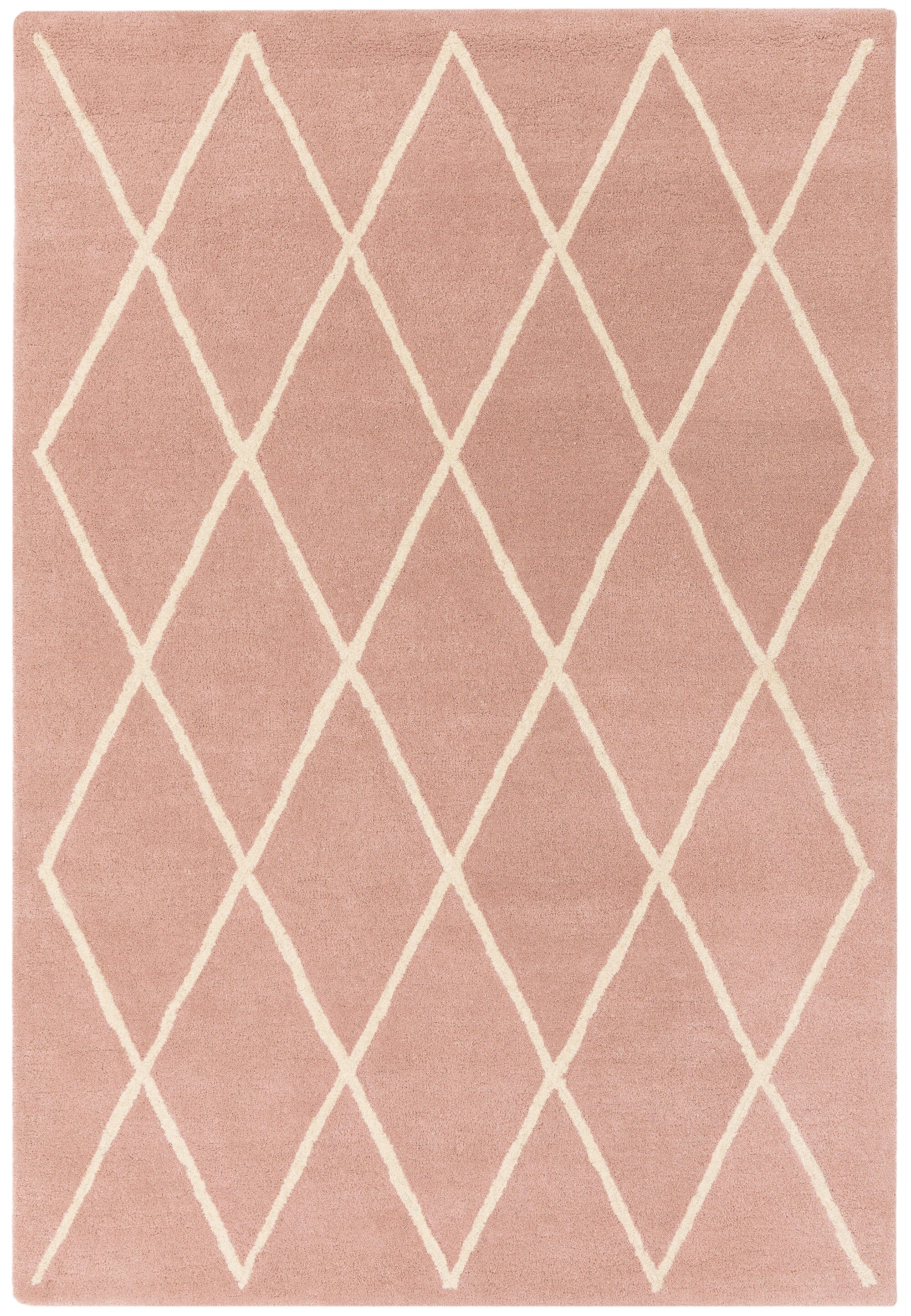 Albany Diamond Pink Hand Tufted Contemporary Wool Rug