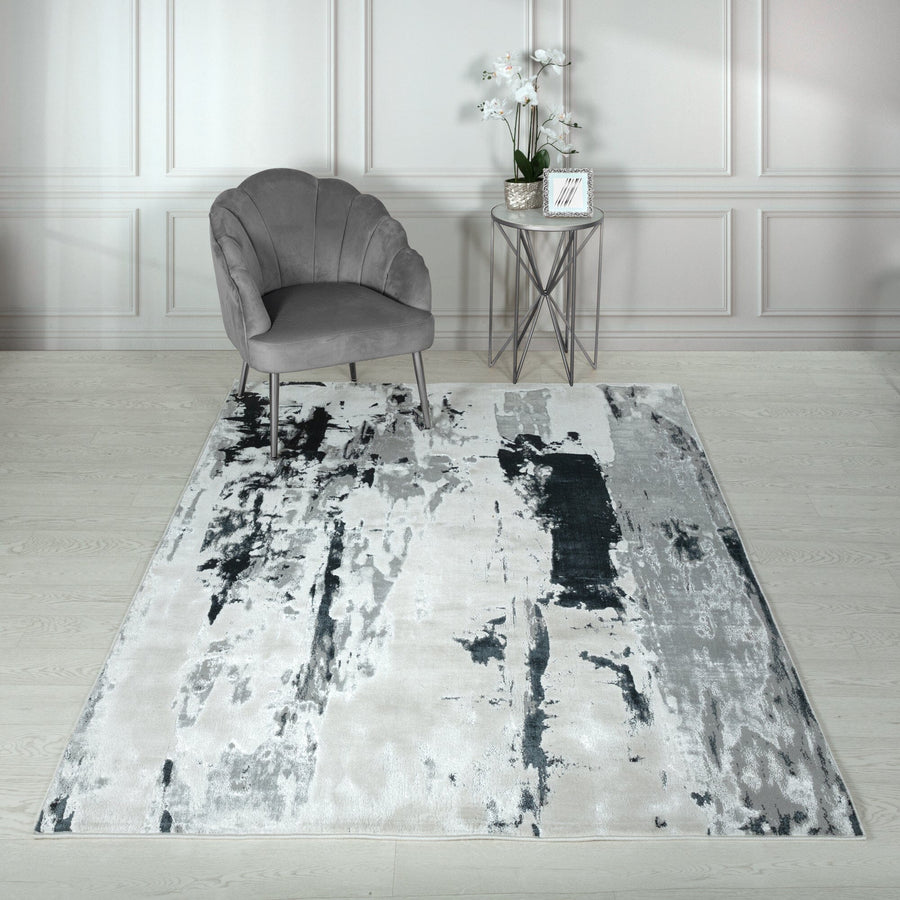 Aurora Glacier Metallic Silver Rug AU10