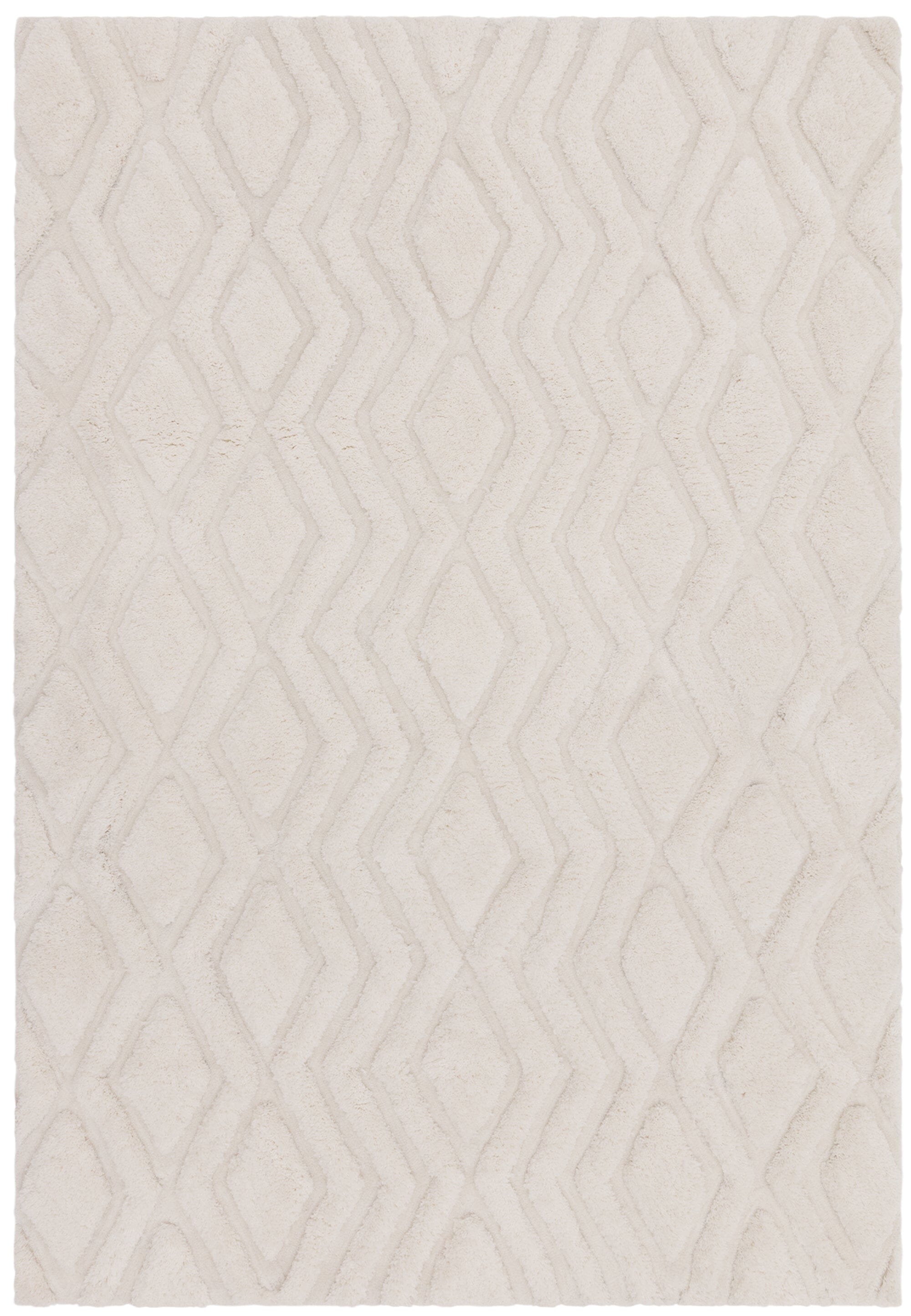 Harrison Off White High Low Shaggy Tufted Rug