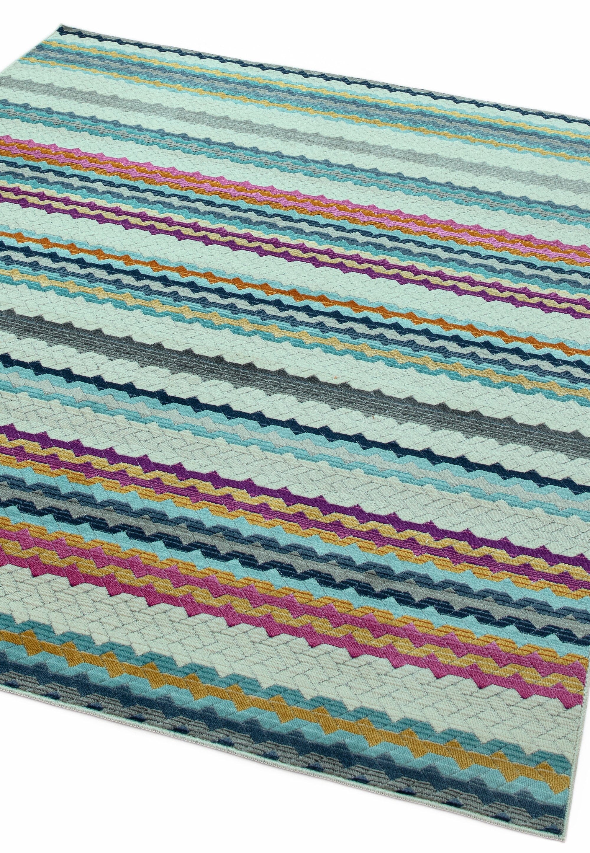 Skye Stripe Fringed Rug SK01