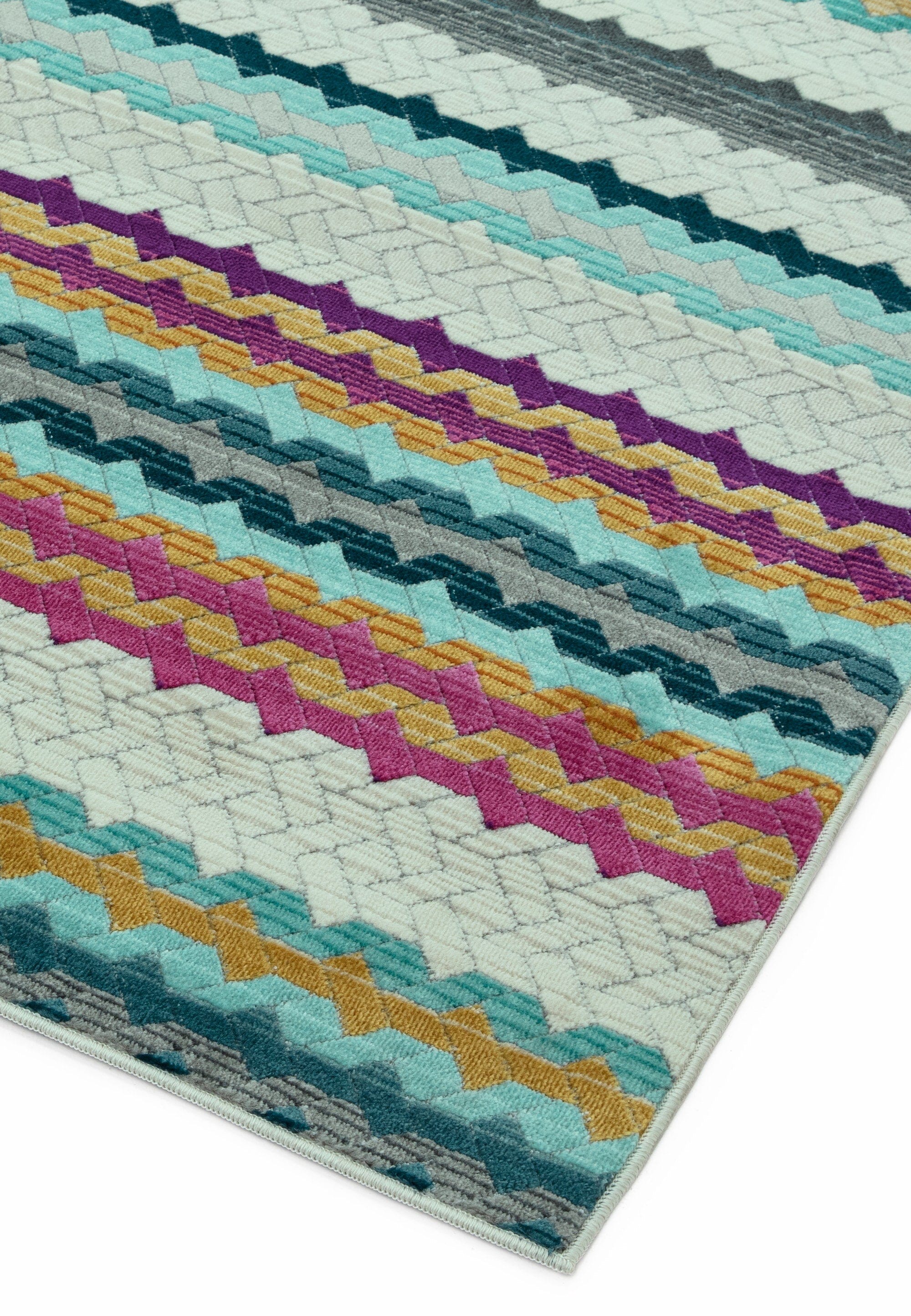 Skye Stripe Fringed Rug SK01