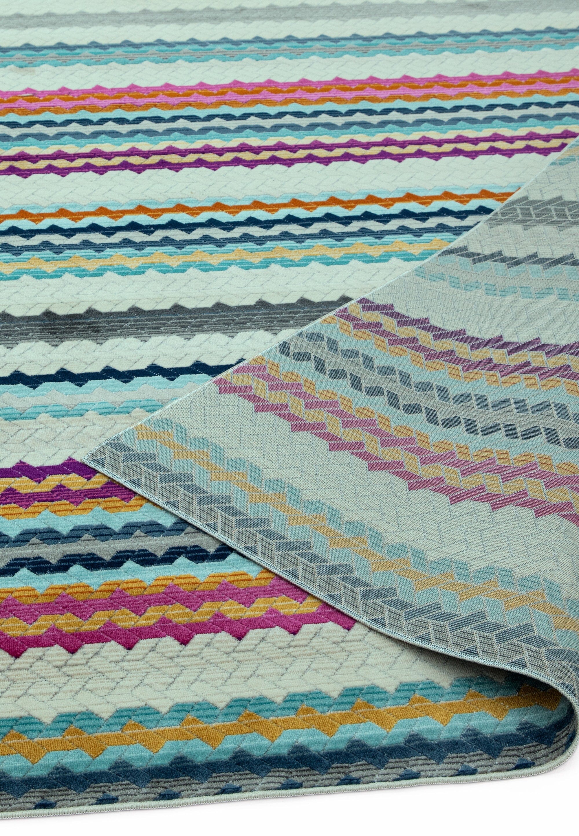 Skye Stripe Fringed Rug SK01