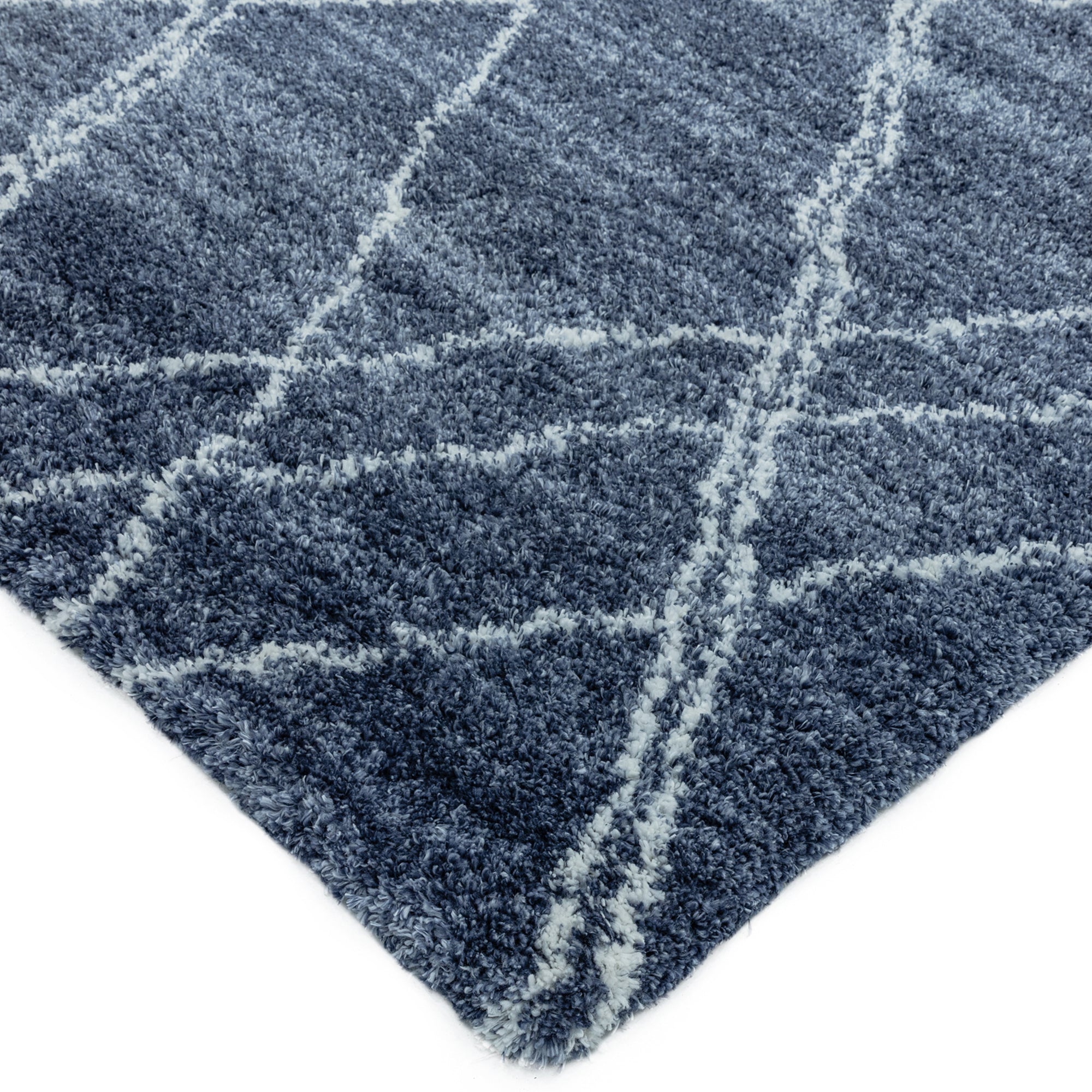 Alfombra Alto Marroquí Azul y Crema AL01