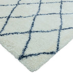 Alfombra Alto Marroquí Crema y Azul AL03