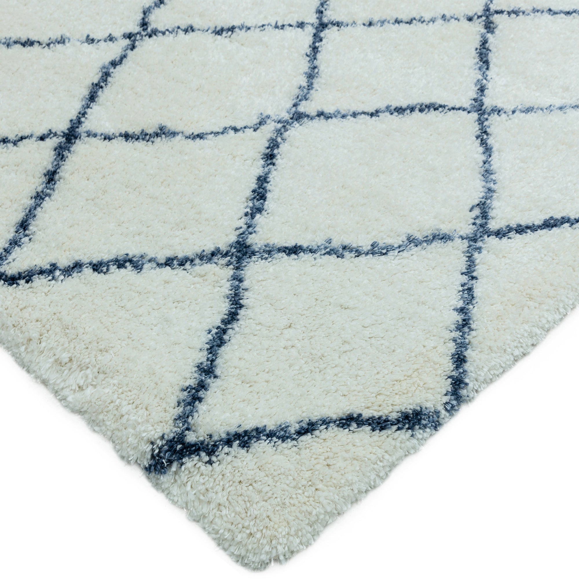 Alfombra Alto Marroquí Crema y Azul AL03
