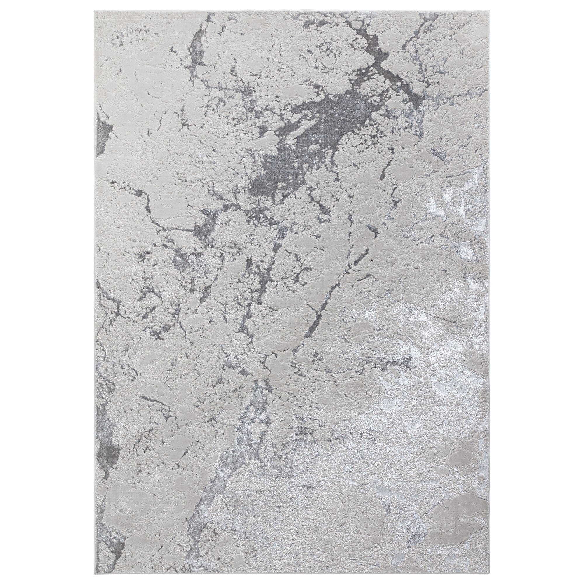 Aurora Solar Metallic Silver Rug AU03