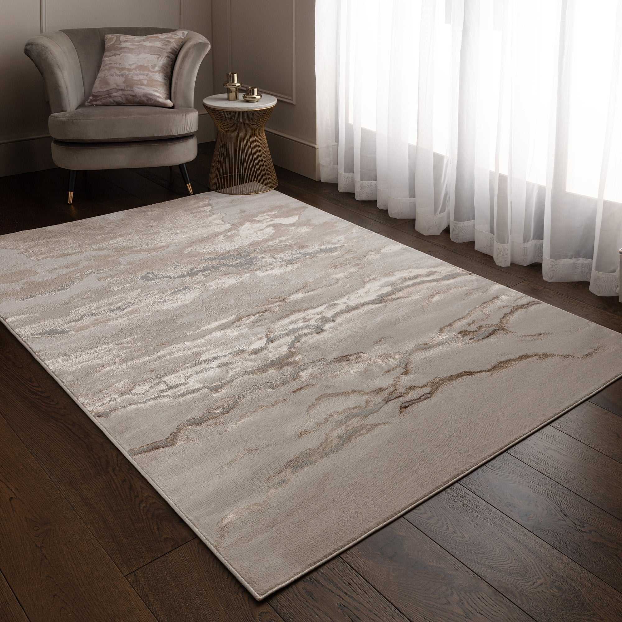 Aurora Linea Metallic Rug AU17