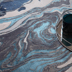Alfombra Aurora Ocean Metálica Azul AU18