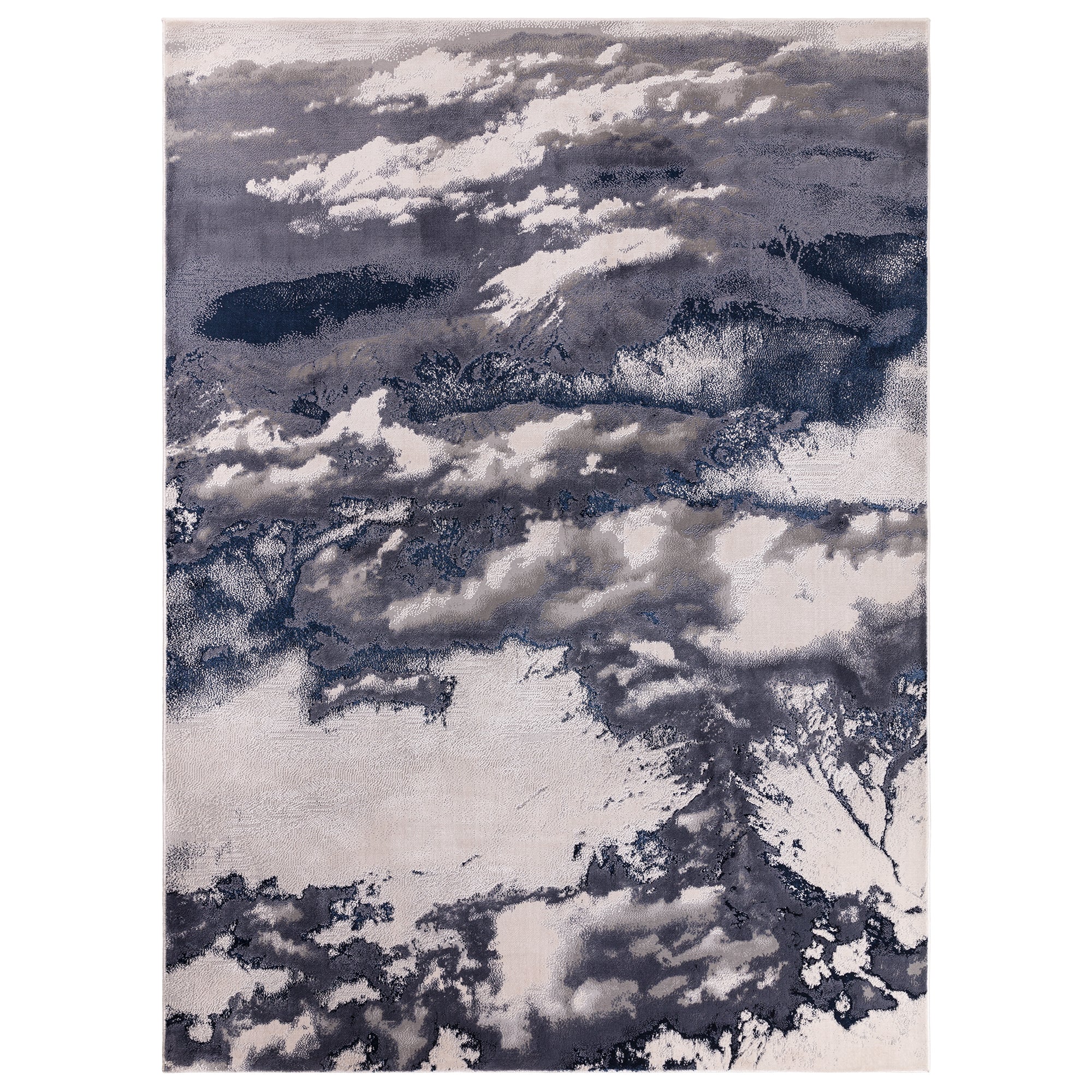 Aurora Storm Metallic Blue Rug AU20