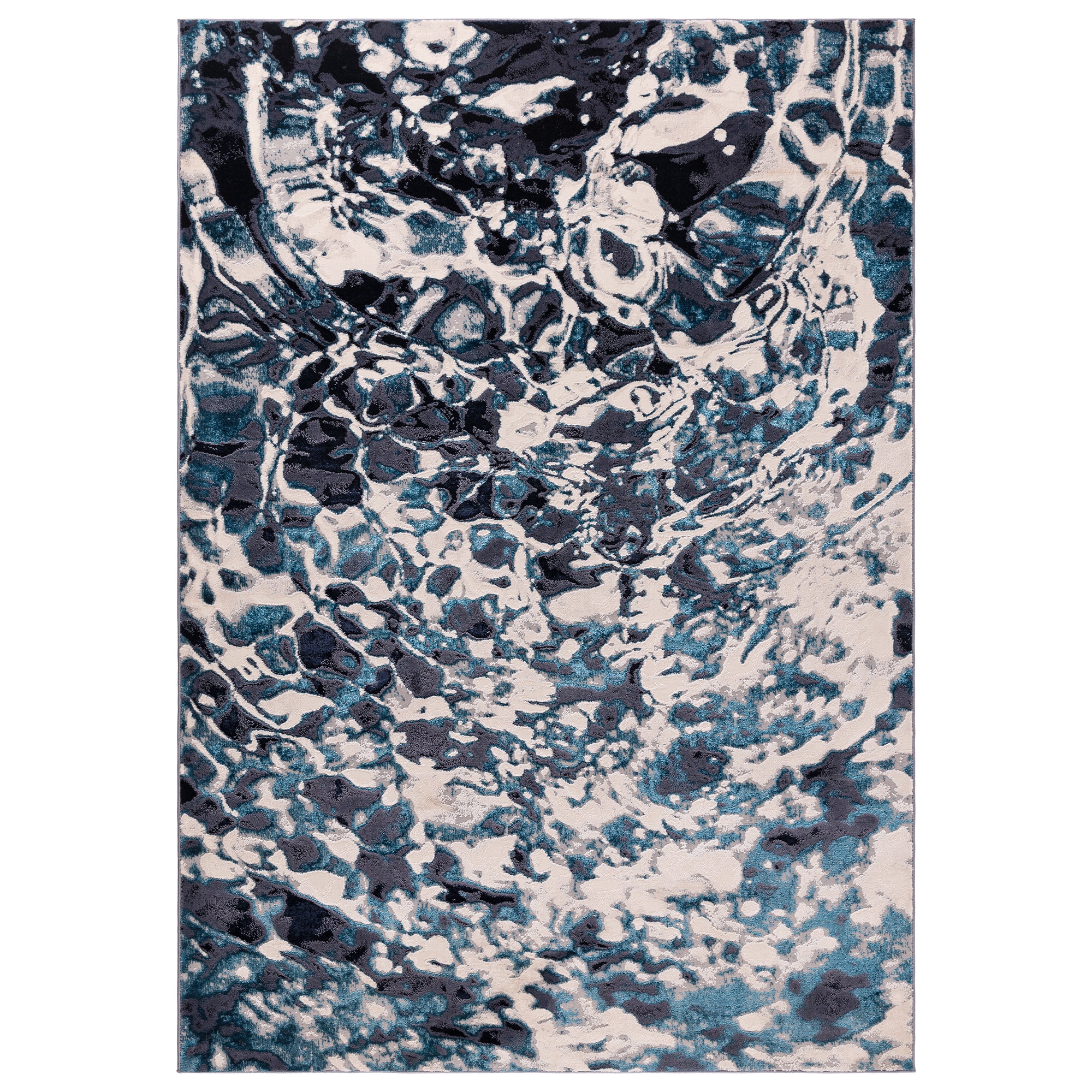 Aurora Foam Metallic Blue Rug AU21