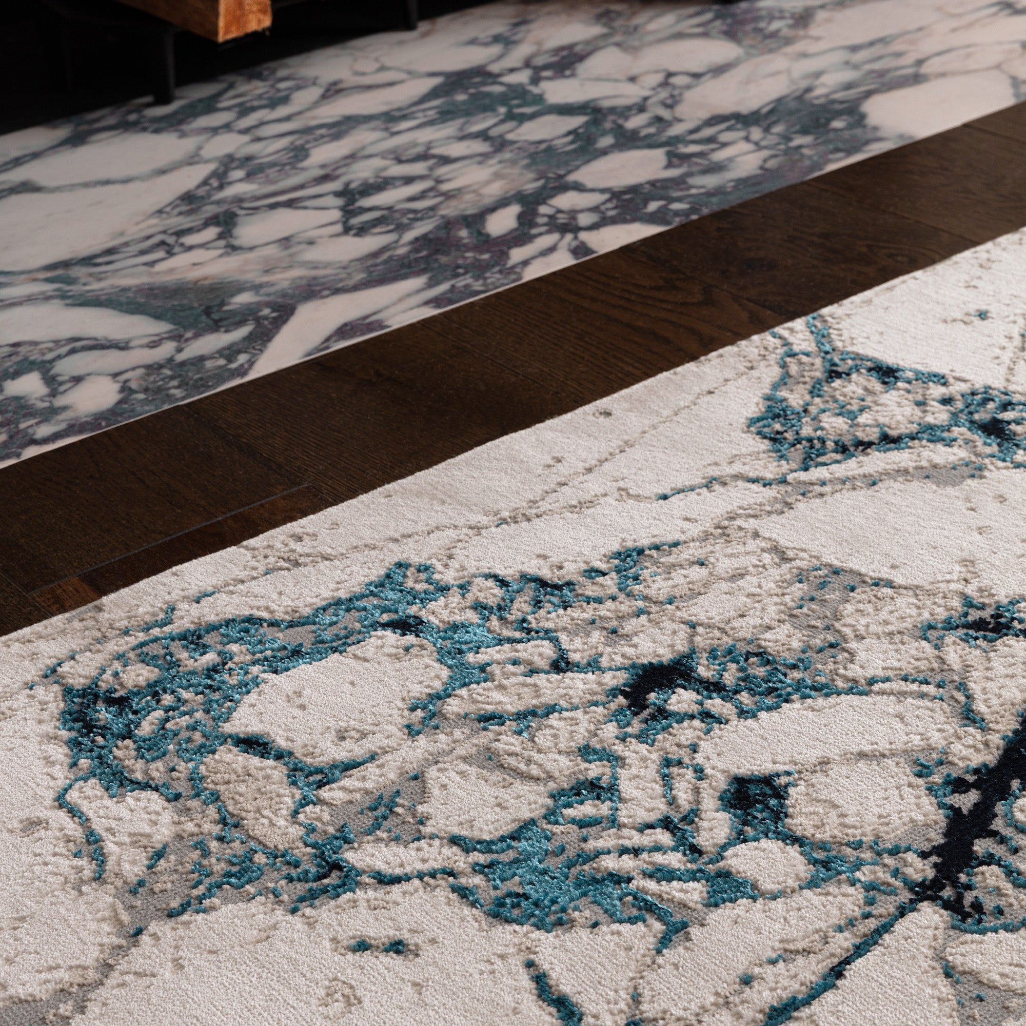 Alfombra Aurora Quake Metálica Azul AU22