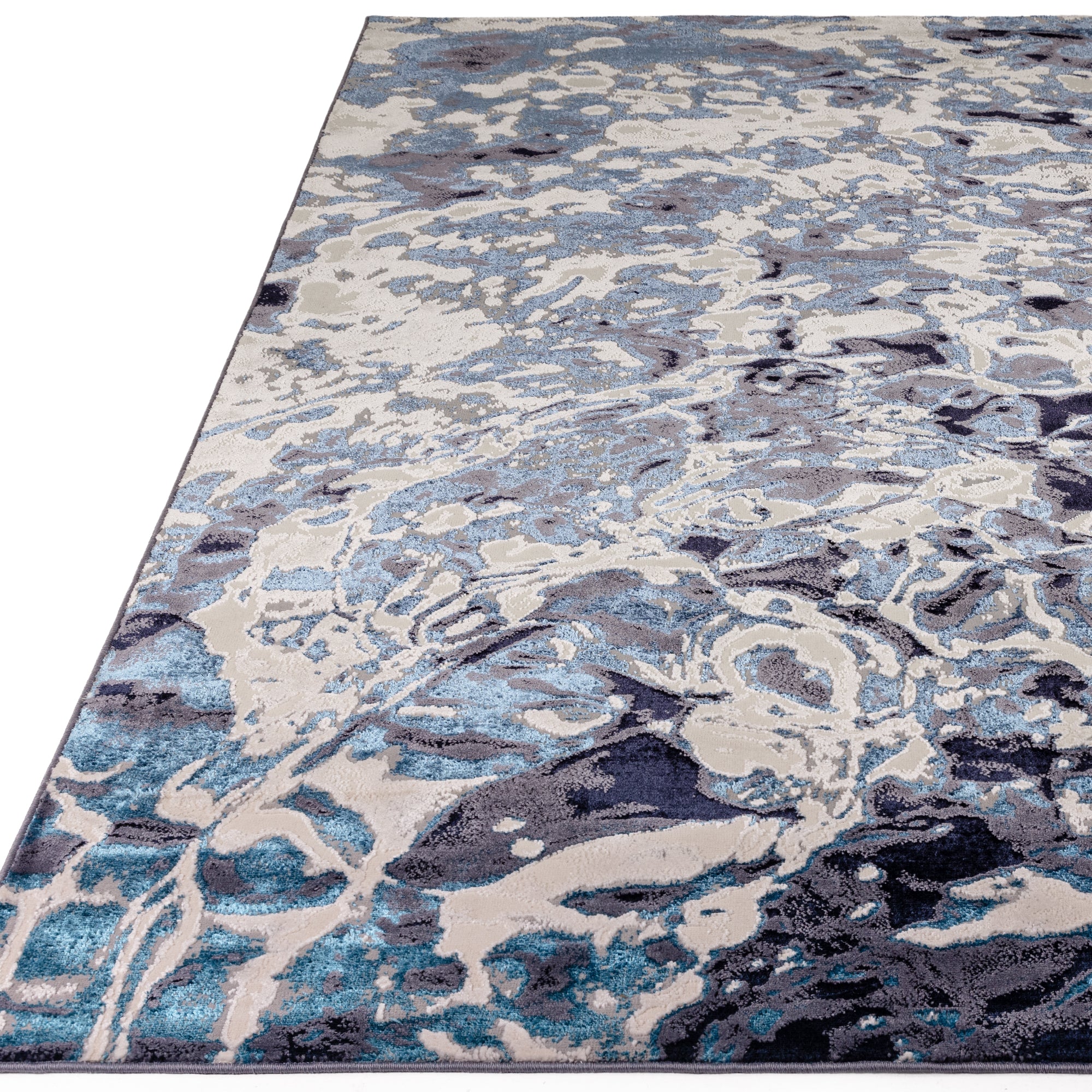 Aurora Foam Metallic Blue Rug AU21