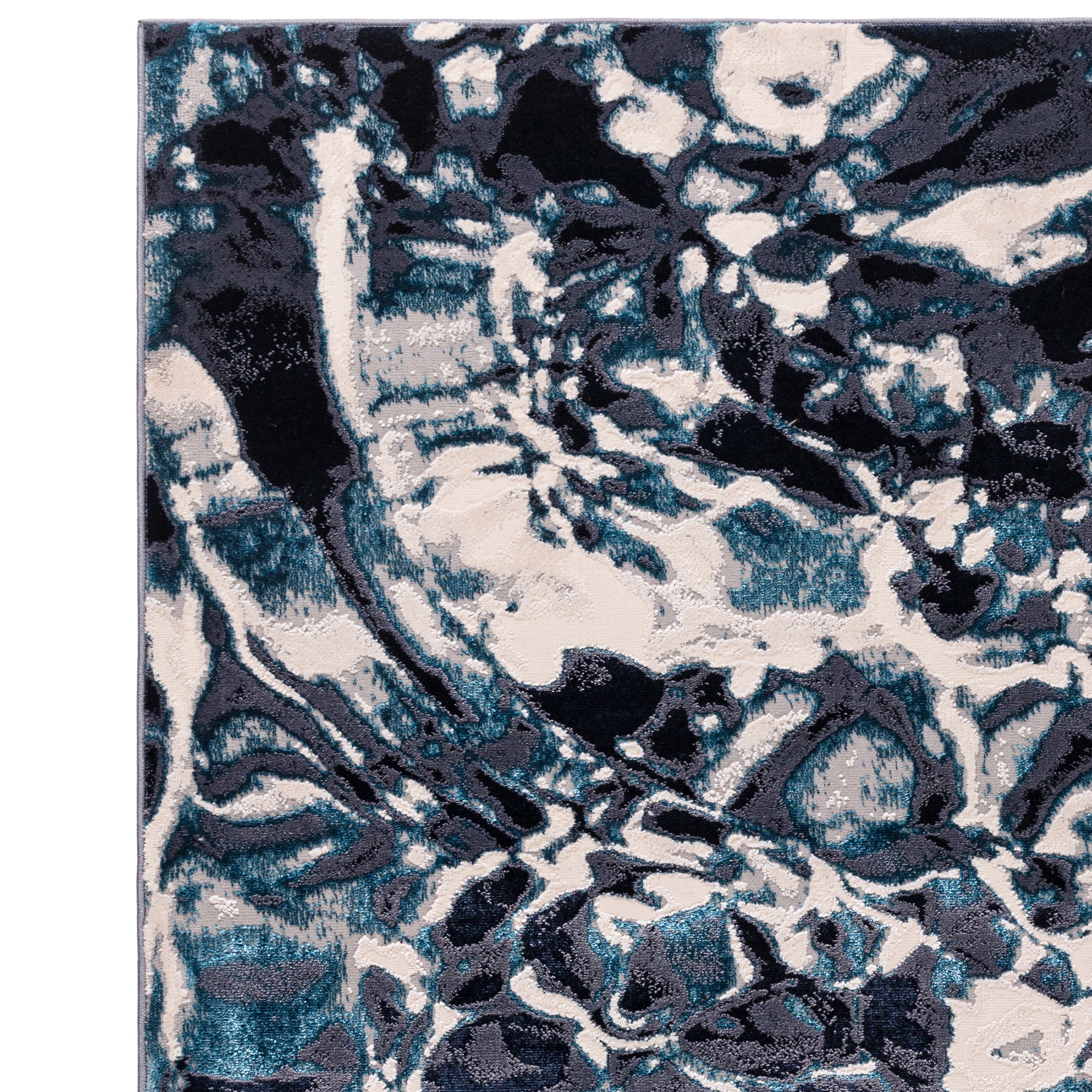 Aurora Foam Metallic Blue Rug AU21