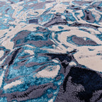 Aurora Foam Metallic Blue Rug AU21
