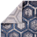 Alfombra Aurora Hexagon Metálica Azul AU19