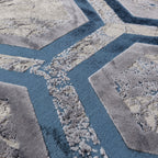 Alfombra Aurora Hexagon Metálica Azul AU19