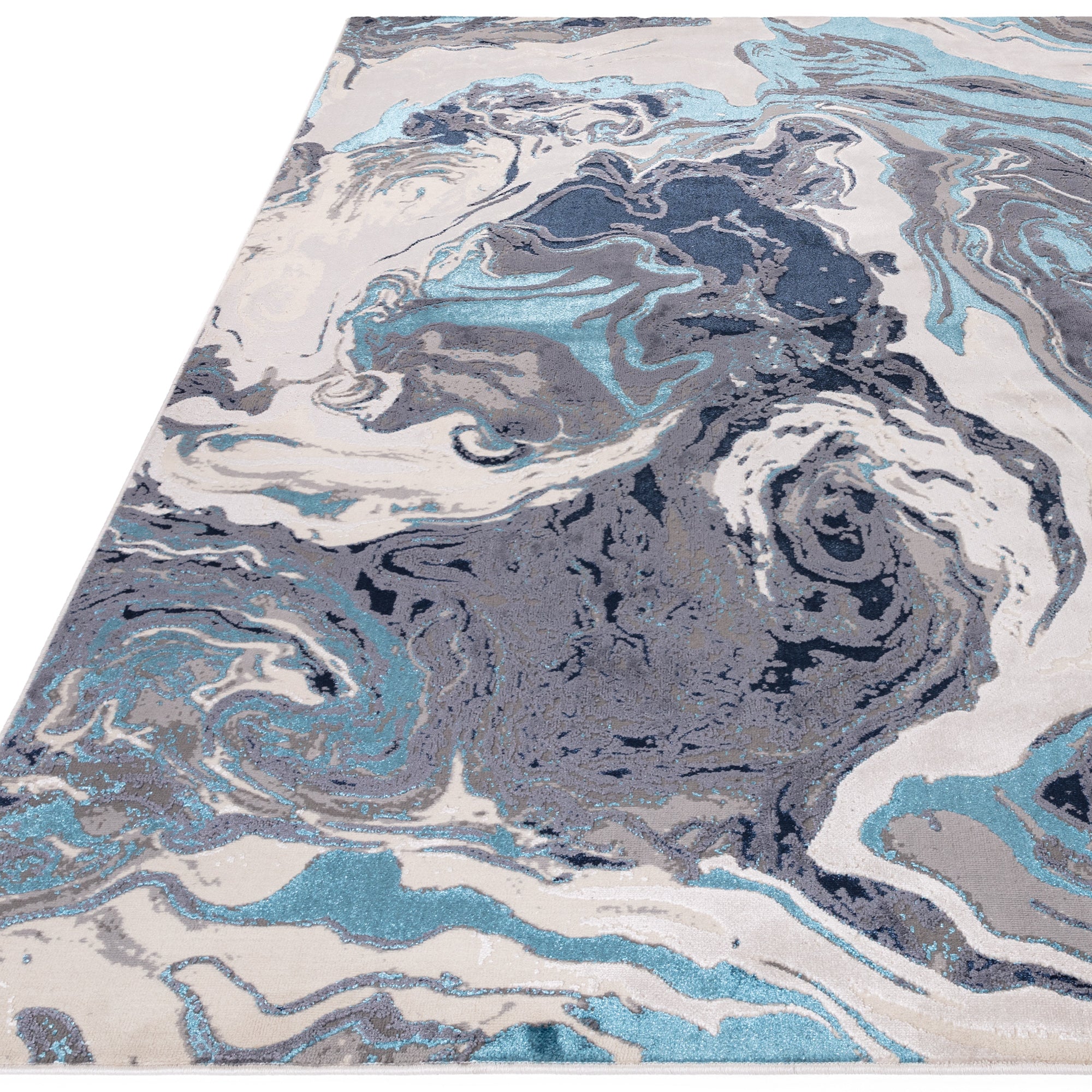 Alfombra Aurora Ocean Metálica Azul AU18