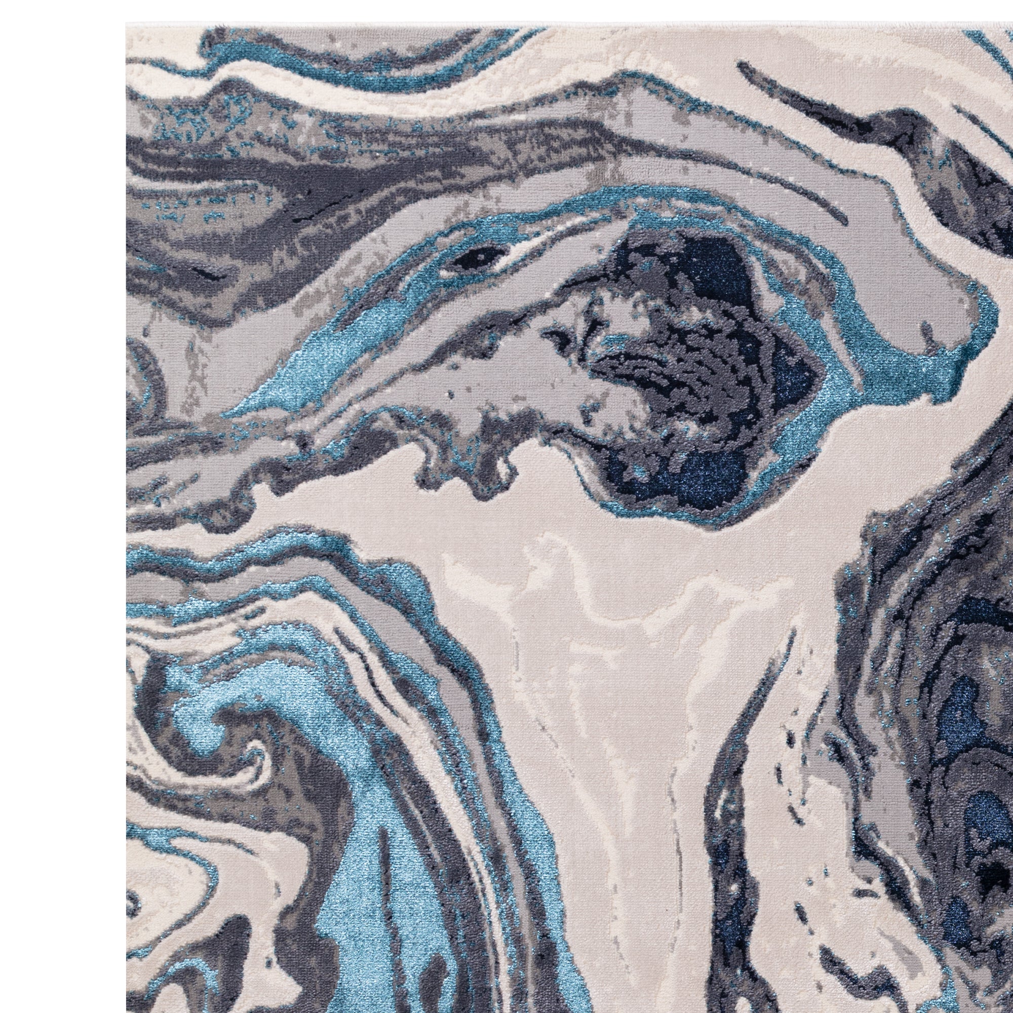 Alfombra Aurora Ocean Metálica Azul AU18