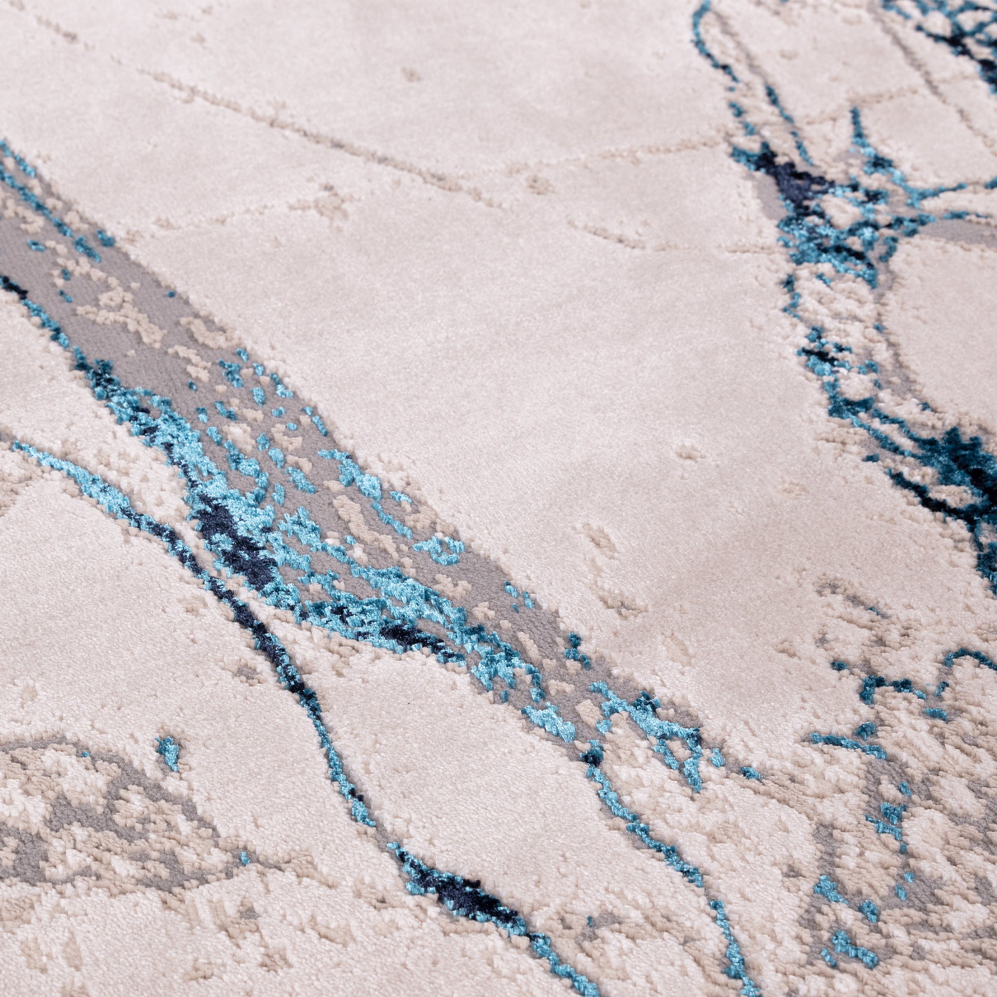 Alfombra Aurora Quake Metálica Azul AU22