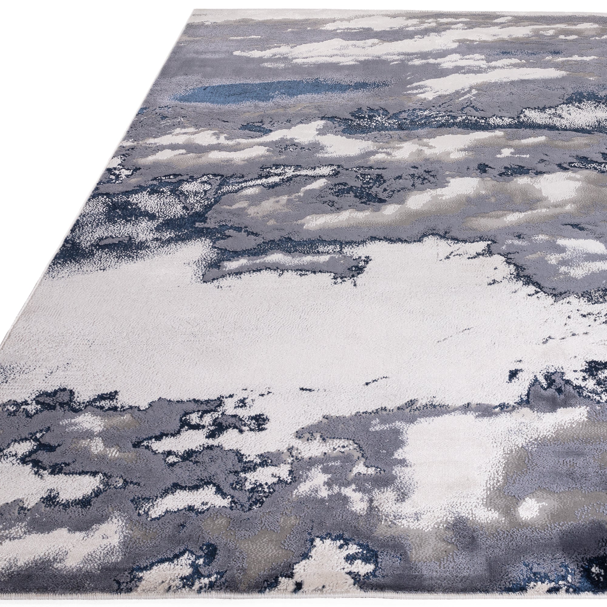 Alfombra Aurora Storm Metálica Azul AU20