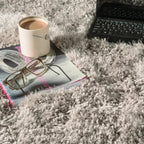 Cascade Silver Shiny Shaggy Rug