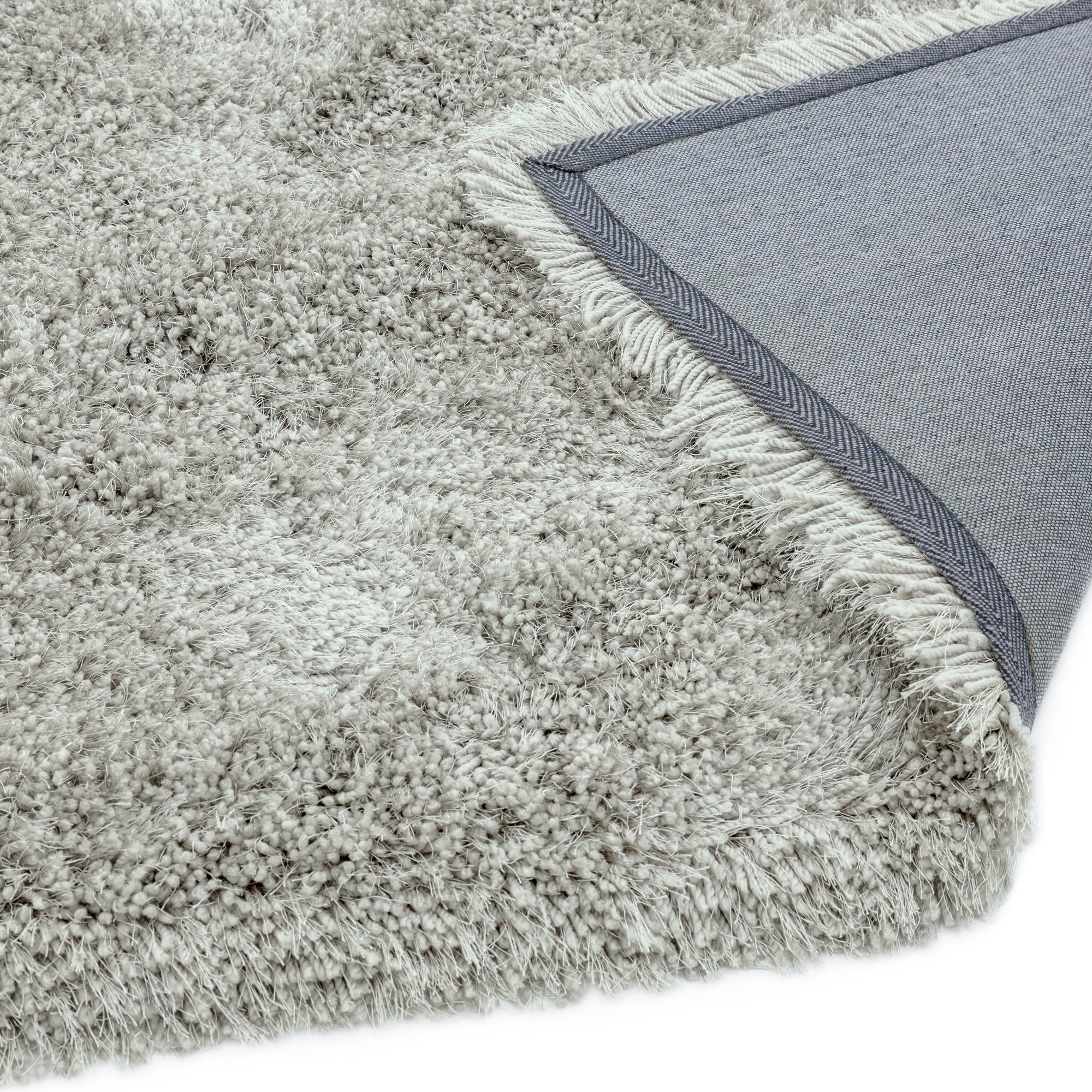 Cascade Silver Shiny Shaggy Rug