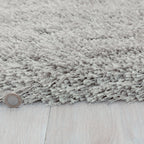 Cascade Silver Shiny Shaggy Rug