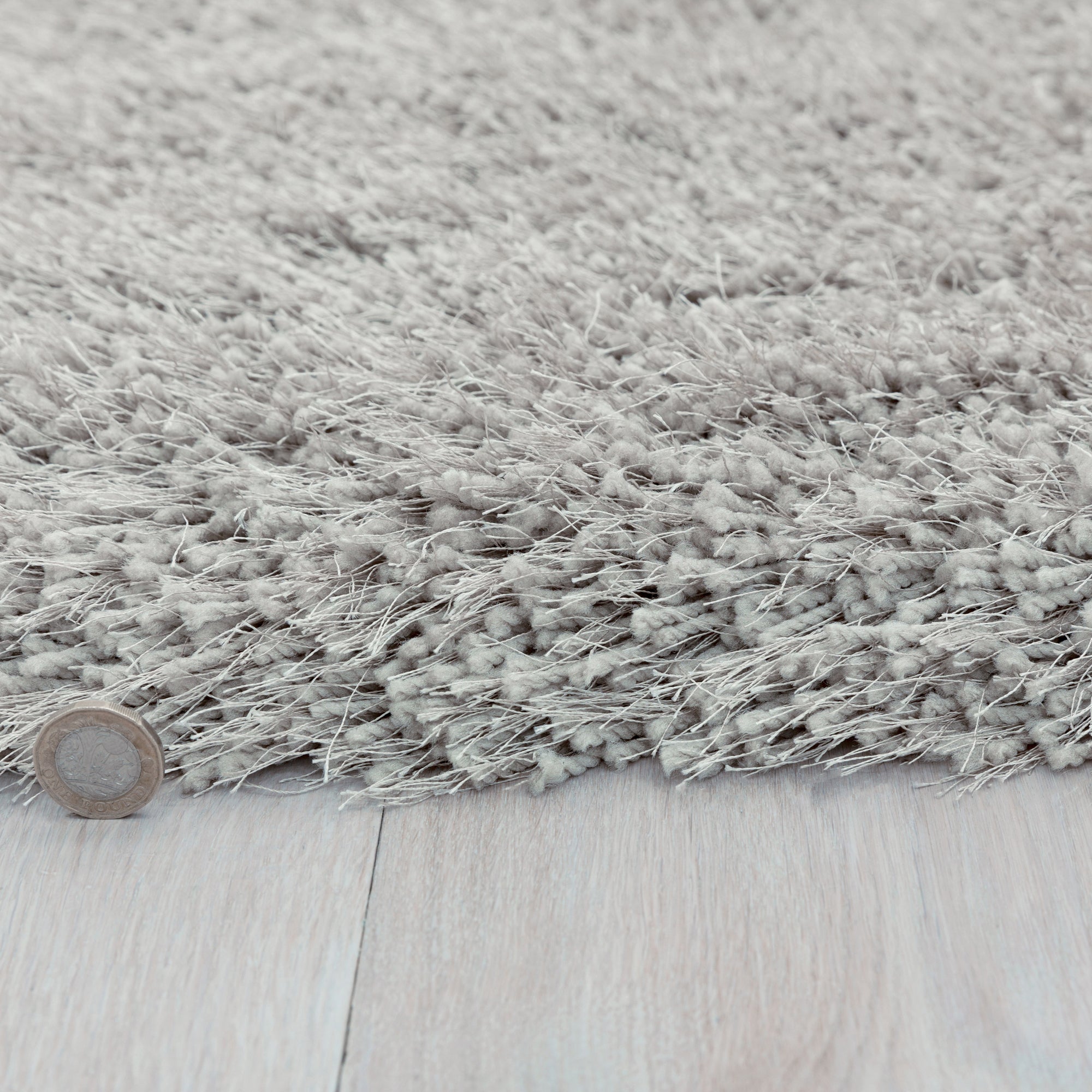 Cascade Silver Shiny Shaggy Rug