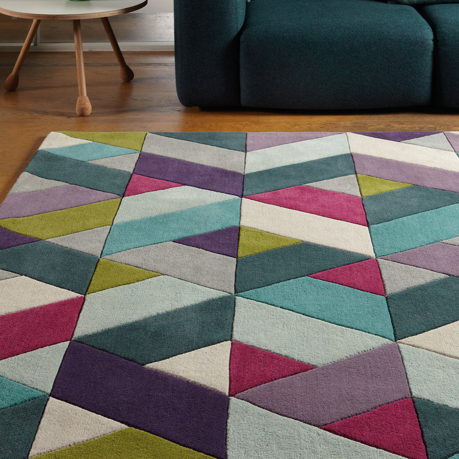 Funk 02 Chevron Blue Green Rug