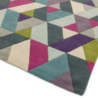 Funk 02 Chevron Blue Green Rug