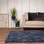Harrison Navy High Low Shaggy Tufted Rug
