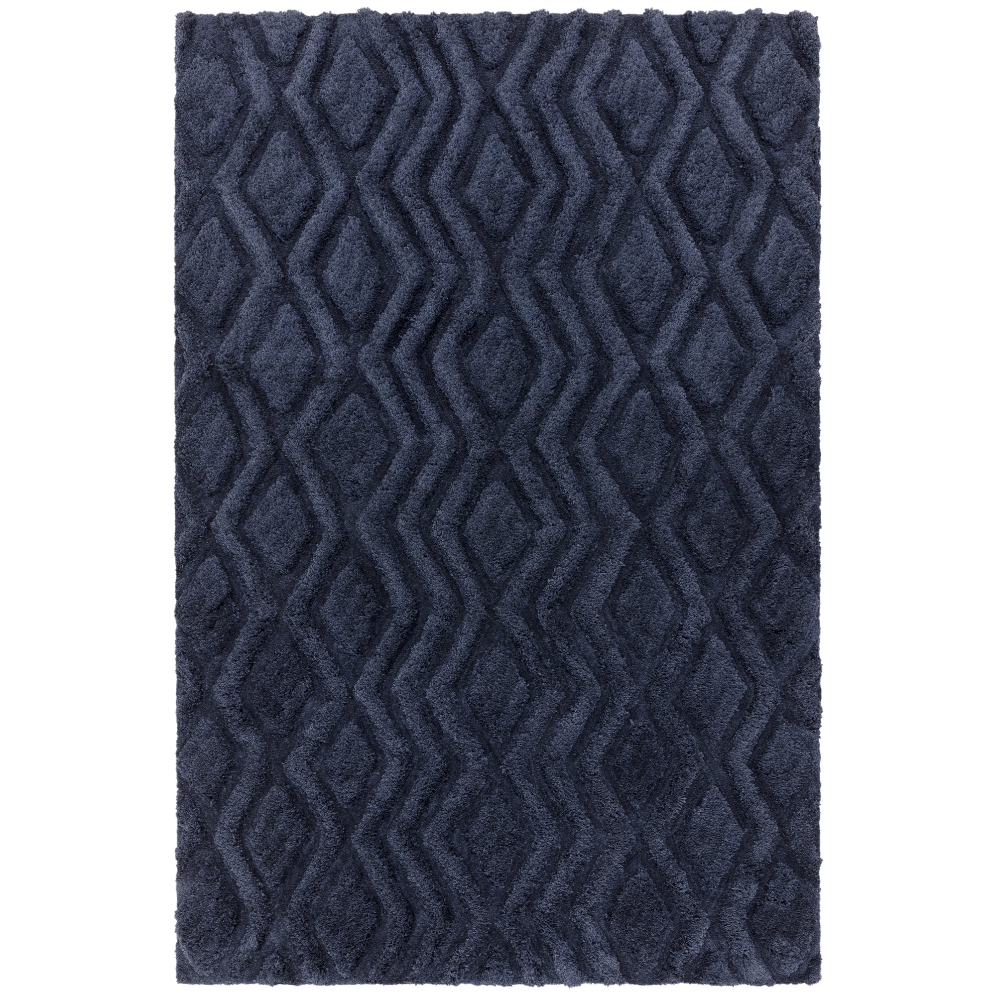 Harrison Navy High Low Shaggy Tufted Rug