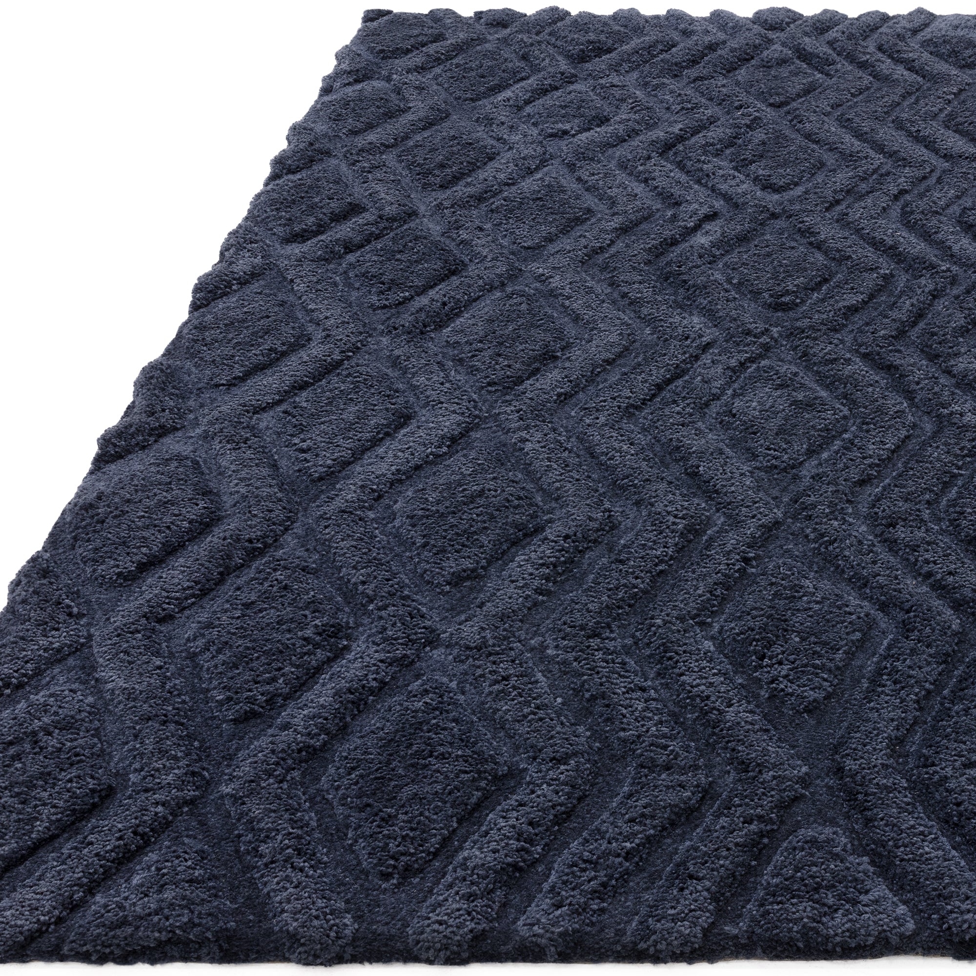 Harrison Navy High Low Shaggy Tufted Rug
