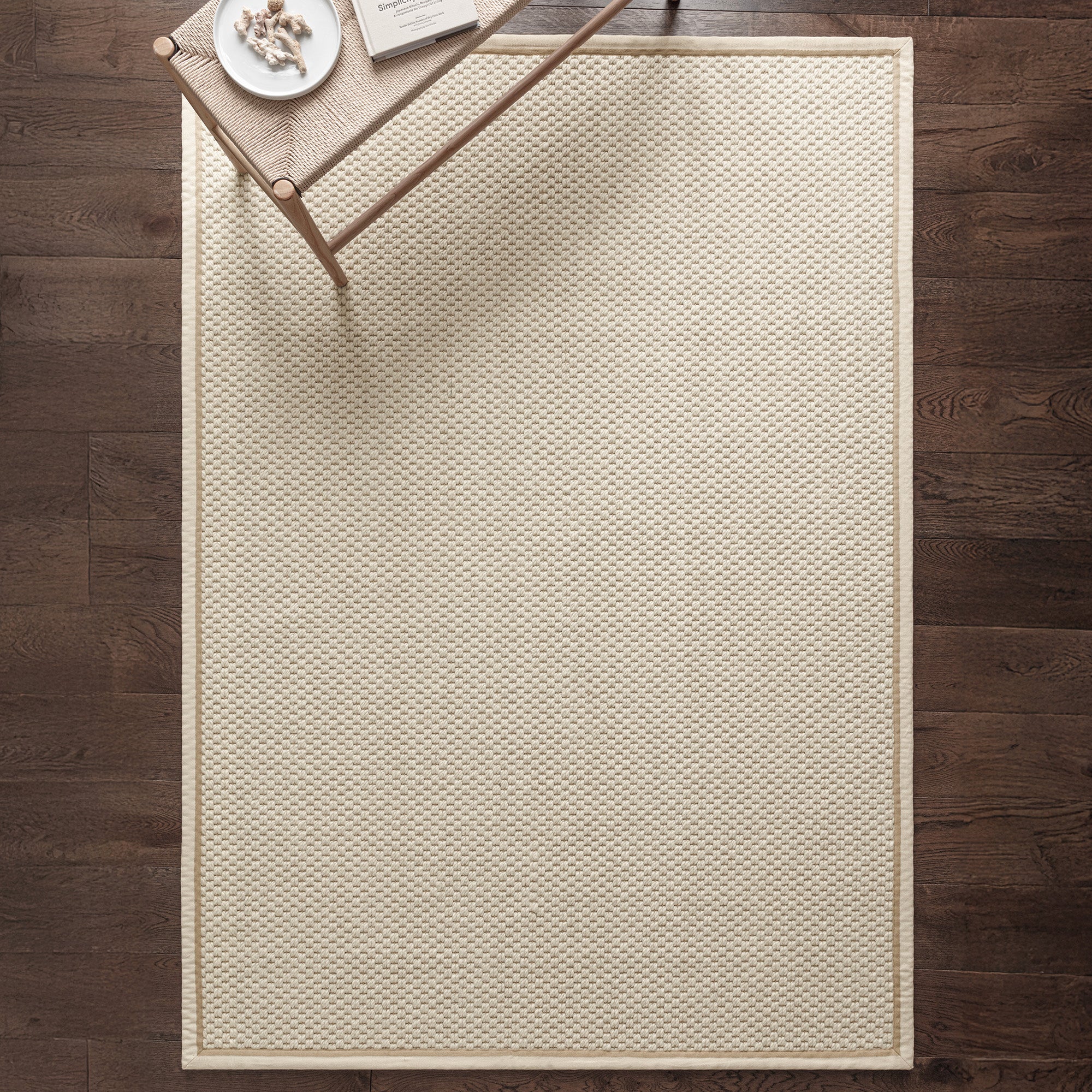 Korra Double Loop Cream Linen Rug