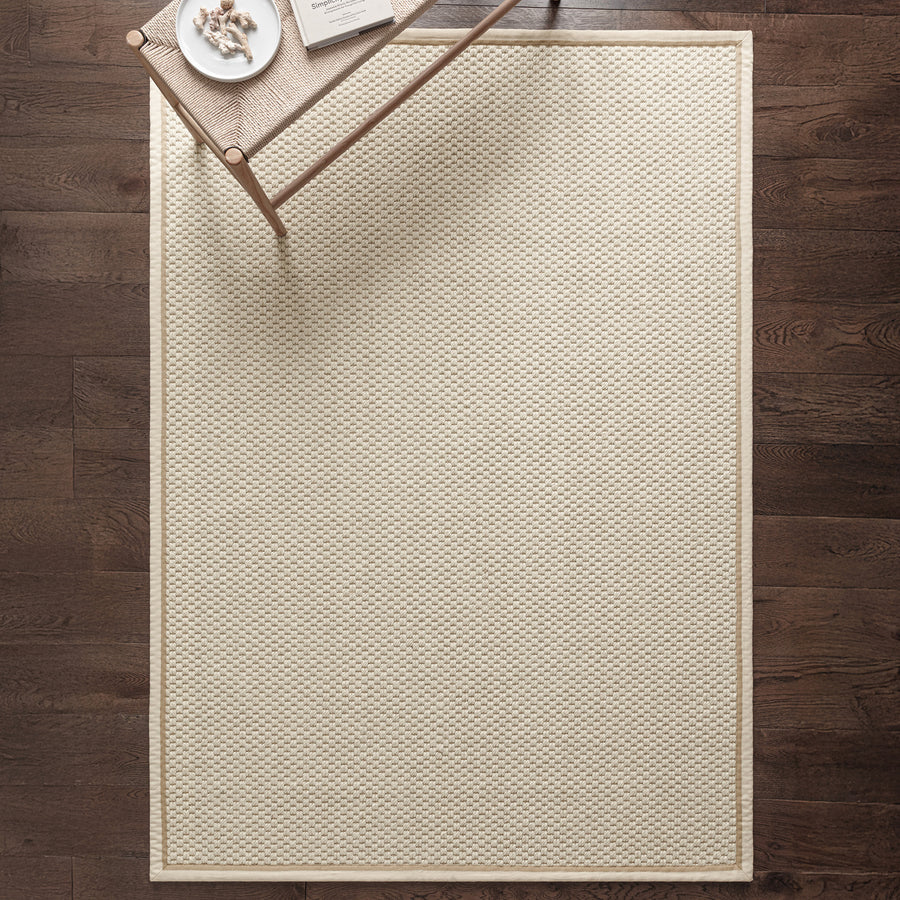 Korra Double Loop Cream Linen Rug