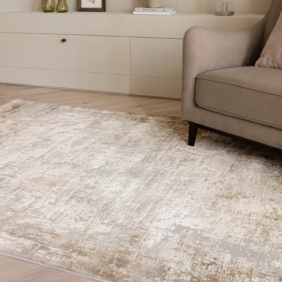 Kuza Border Beige Rug