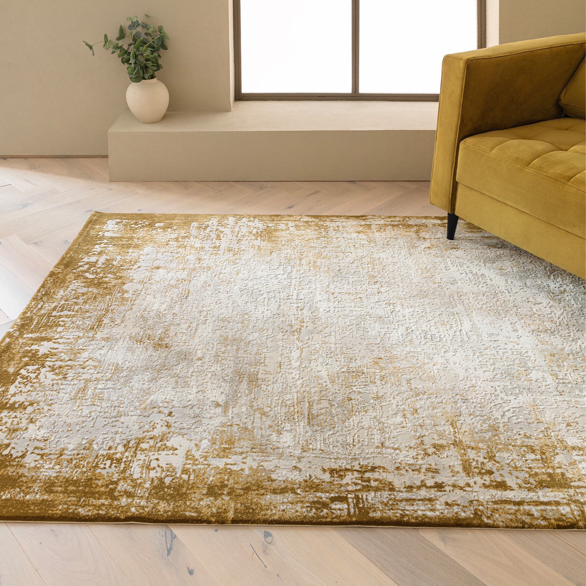 Alfombra Kuza Border Dorado
