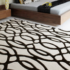 Alfombra de lana blanca Matrix Wire MAX35, hecha a mano con técnica de tufteado