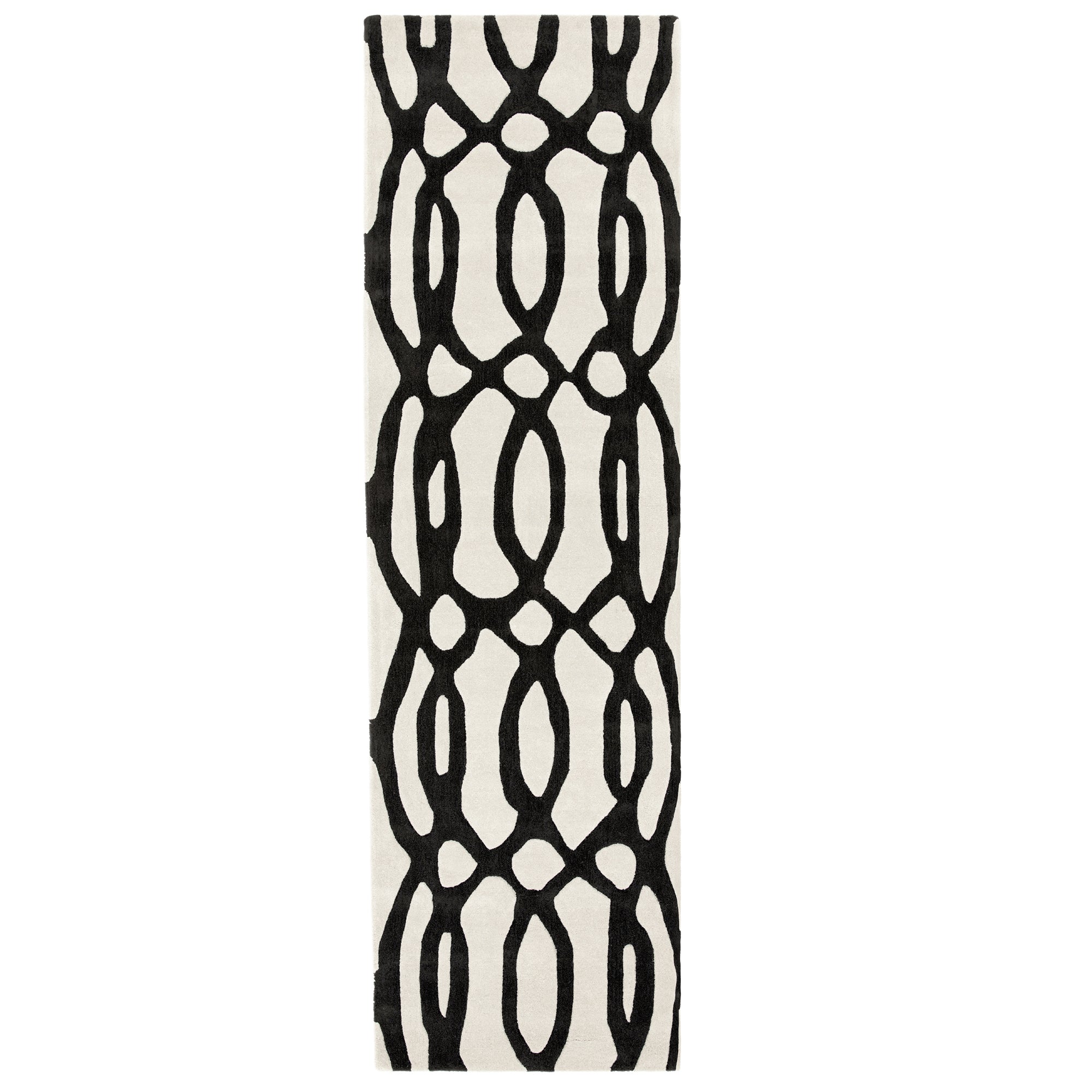 Alfombra de lana blanca Matrix Wire MAX35, hecha a mano con técnica de tufteado