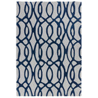 Alfombra de lana azul Matrix Wire MAX36, hecha a mano con técnica de tufteado
