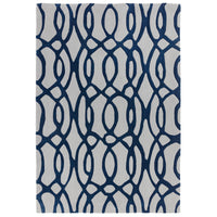 Alfombra de lana azul Matrix Wire MAX36, hecha a mano con técnica de tufteado