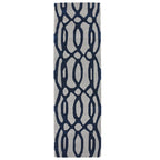 Alfombra de lana azul Matrix Wire MAX36, hecha a mano con técnica de tufteado
