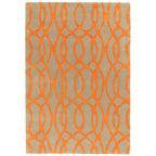Alfombra de lana naranja Matrix Wire MAX37, hecha a mano con técnica de tufteado